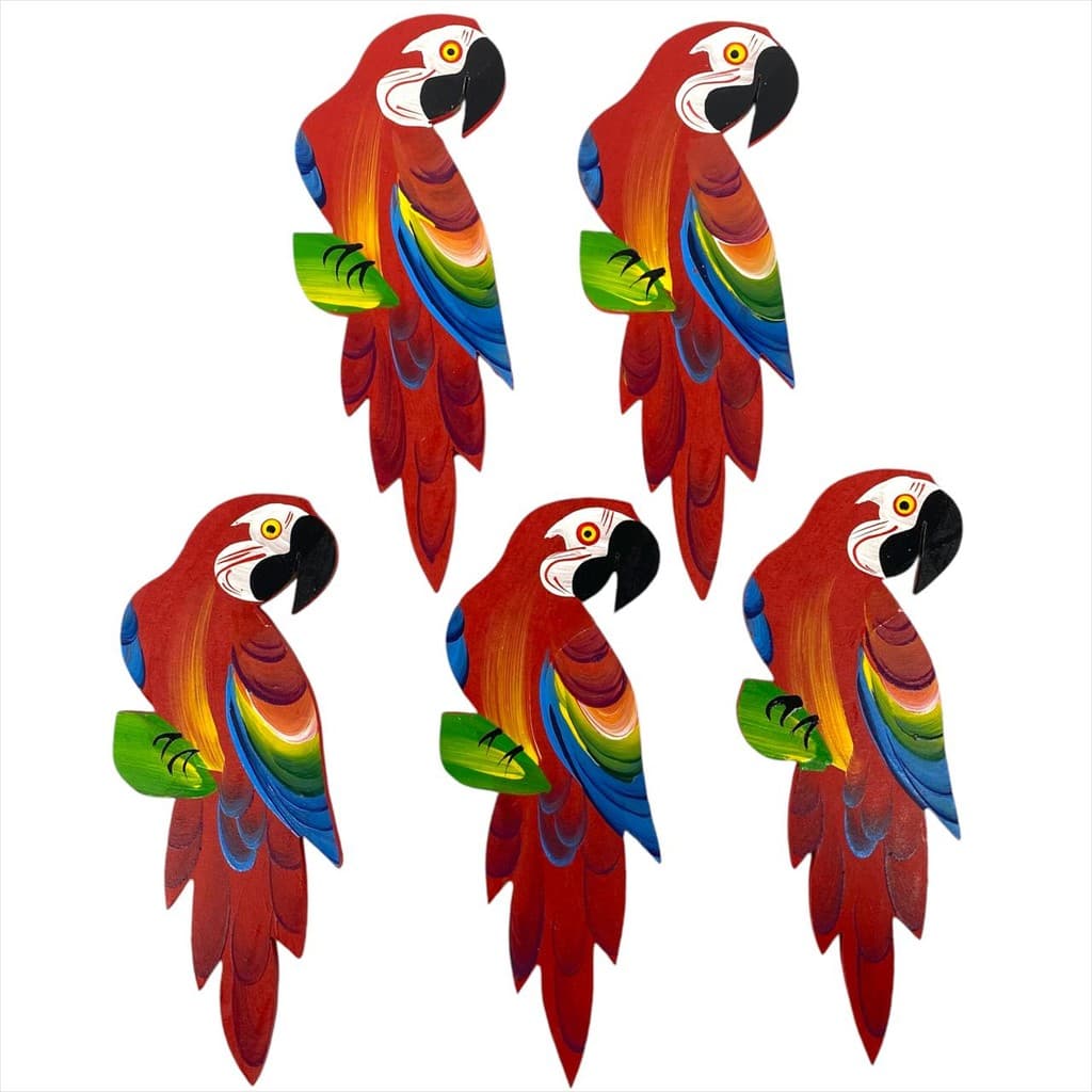 Quinteto De Arara Decoração Artesanal Para Sitio Casa Jardim Sacada Kit com 5