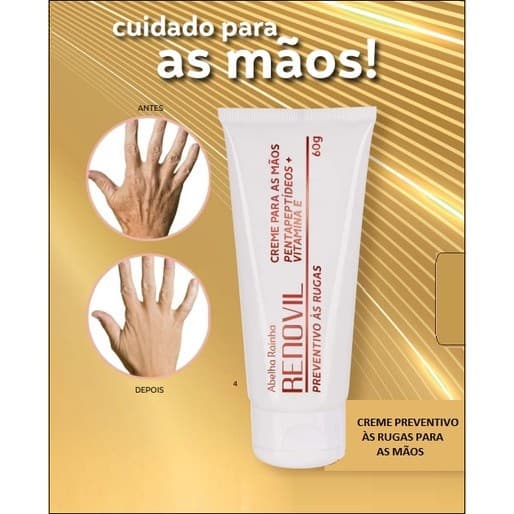 Creme Preventivo Às Rugas Para As Mãos Recupera a Elasticidade da Pele  Abelha Rainha 60g