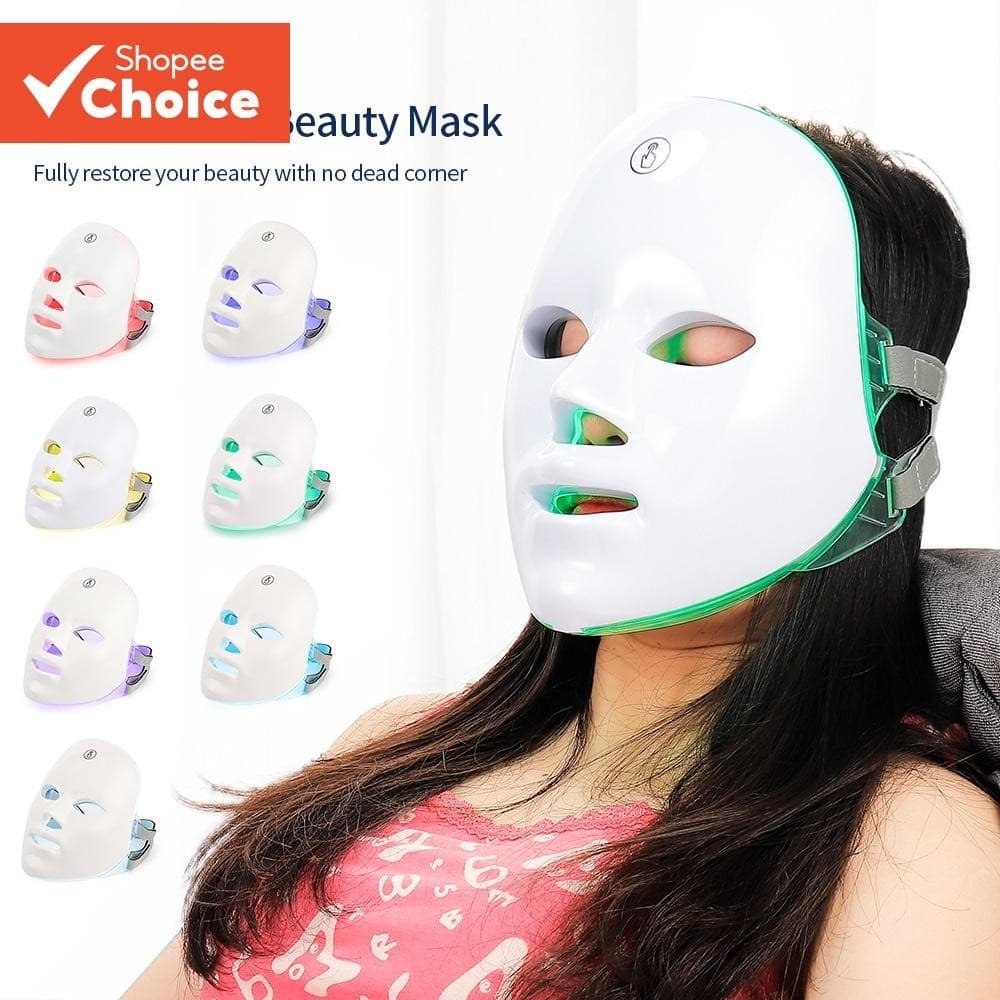 7 Cores Led Máscara Fóton Terapia Para Cuidados Com A Pele Endurecimento Anti-Envelhecimento Beleza Facial Ferramentas D