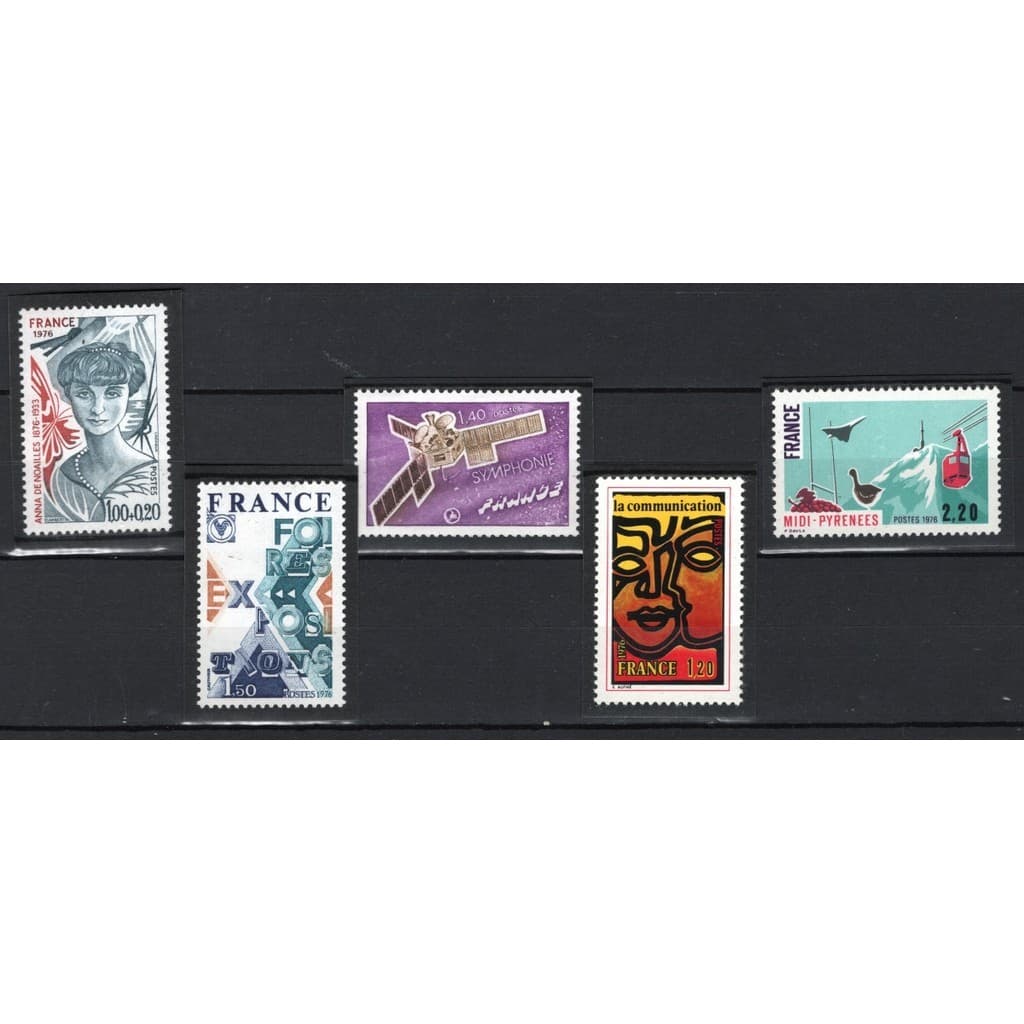 FRANÇA - 5 SELOS NOVOS EMISSÕES ISOLADAS - 1976