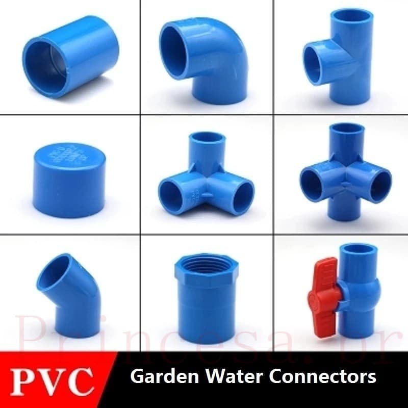 Conector De Tubo De PVC Azul | 3 Vias 4-Caminho 5 Conexões Para Tubos De Abastecimento De Água De 6/Junta Plástica Peças Irrigação Tampa Da Extremidade União Válvula De Esfera De