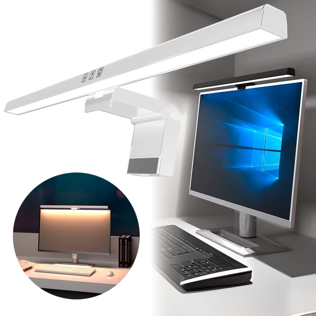 Luminária De Monitor Notebook Tela Led Regulável Iluminação Barra Luz Usb