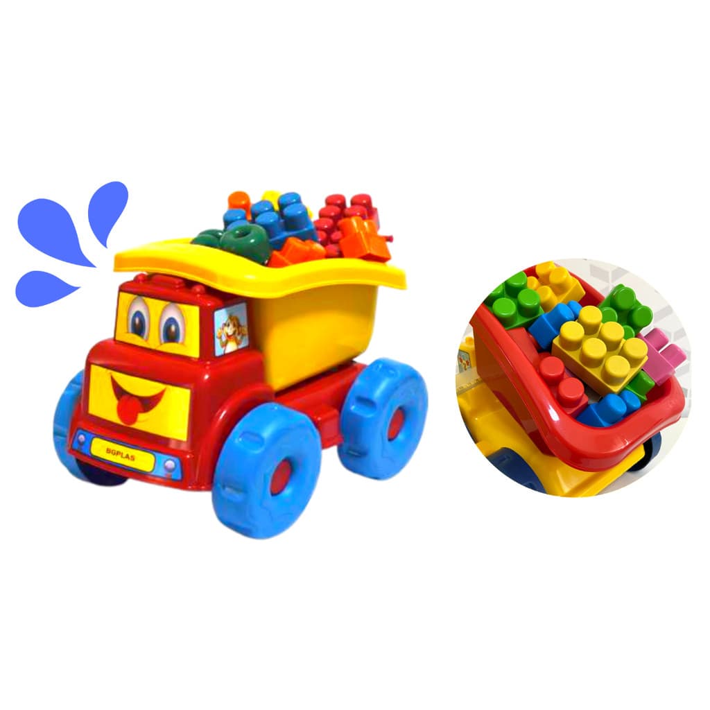 Caminhão Caçamba Baby Com Blocos de Montar Educativos - Casa Brinq