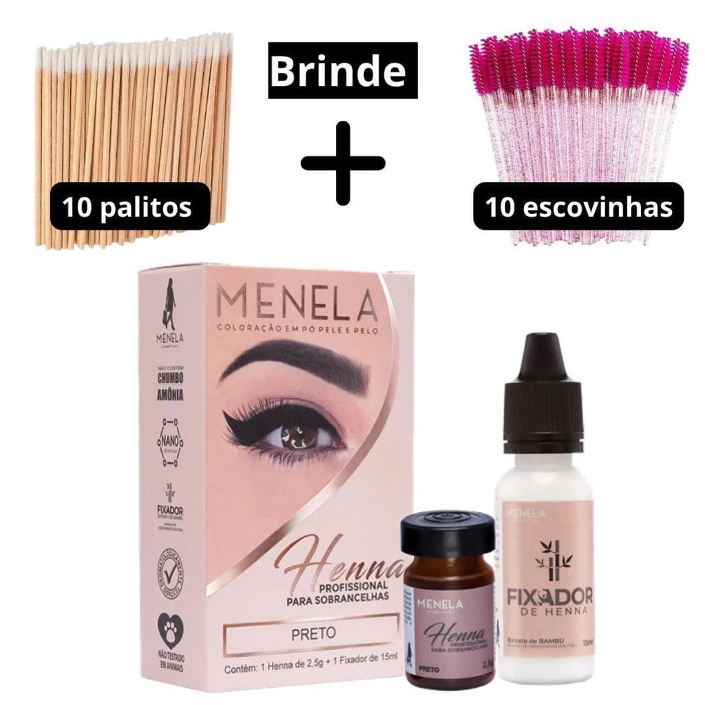 Menela Henna para Sobrancelha (clique para escolher a cor)