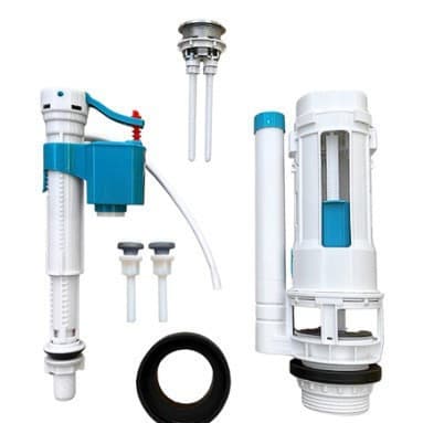 Kit Completo Descarga Caixa Acoplada Botão Duplo Universal Acionamento Superior de 3L e 6L Reparo