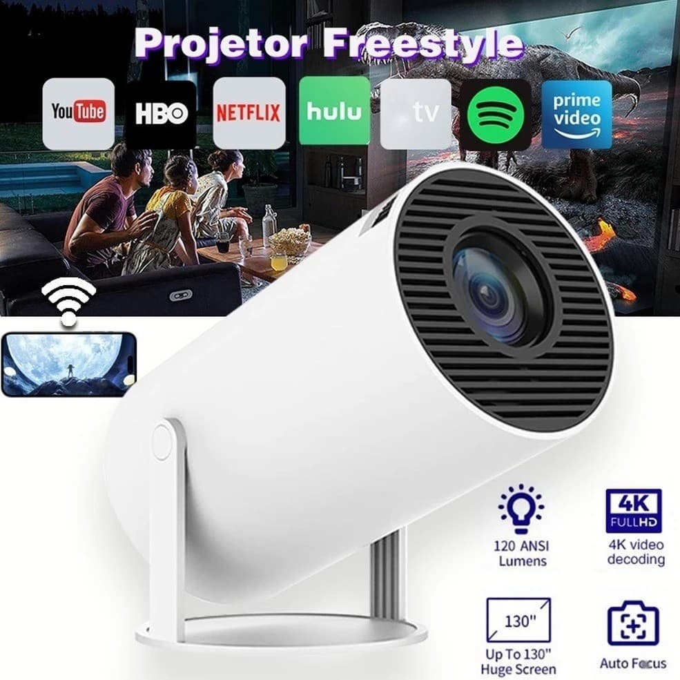 Projetor 4K HD 150 Polegadas Celular, Tv B0x, Xbox, PS, Pc, Wifi HY300  Envio Imediato