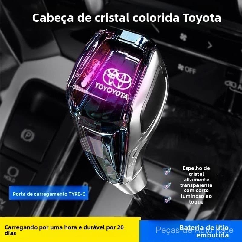 Adequado para Toyota Camry, Caro, RAV4, Highlander, Alavanca de Câmbio de Cristal Luminosa Modificada 6JBC