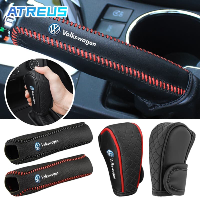 Volkswagen Proteção Do Freio De Mão Carro Tampa Da Alavanca De Câmbio Do Carro Couro Capa Do Freio De Mão Decoração Capa