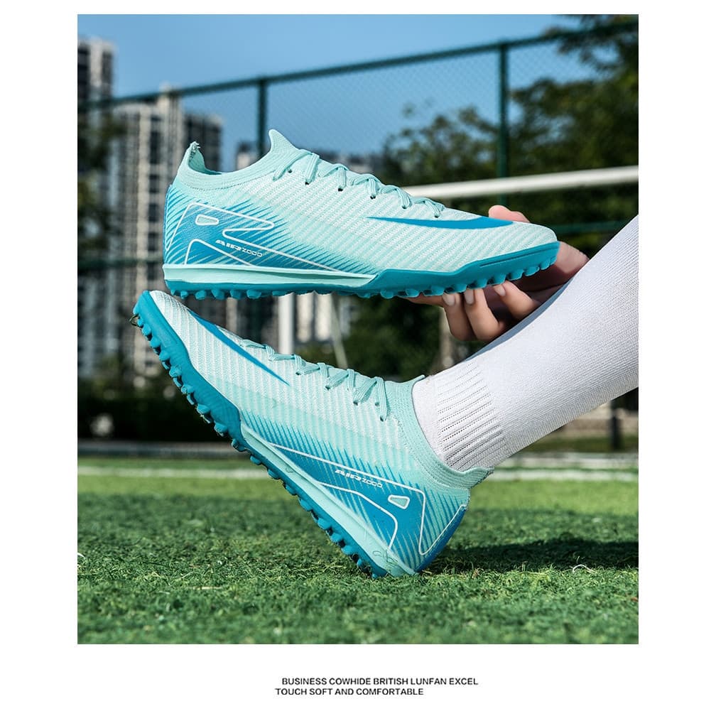 2025 Novos Sapatos De Futebol TF De Cano Alto Com Pontas Longas Chuteiras De Treinamento Esportivo Tamanho : 35-45