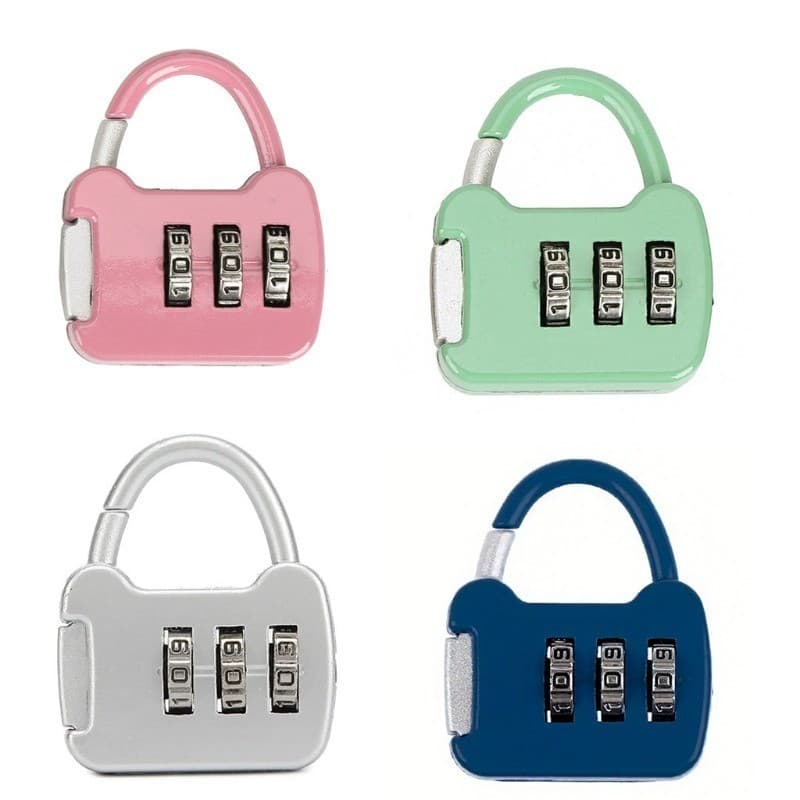 Kit 1 Cadeado Combinação Coloridos Bloqueio Por Senha 3 Digitos Armários Mochilas