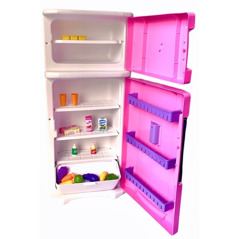 Mini Geladeira Infantil Cozinha Criança Grande Menina Rosa