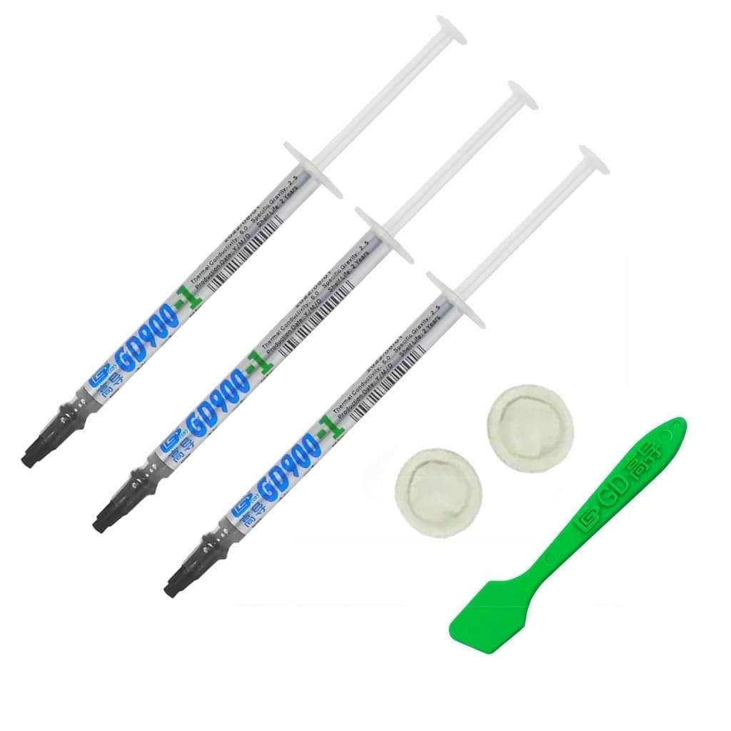 Kit 3 Pasta Térmica GD900-1 Original Atuação Máxima 6.0 W/mk 1g Gpu Pc Processador Consoles