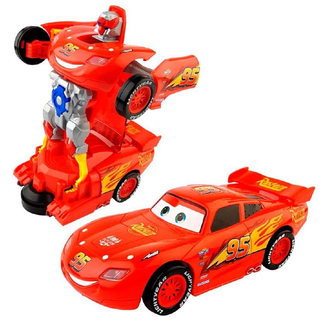 Carrinho Relâmpago Mcqueen Transforma Robô Brinquedo Carros