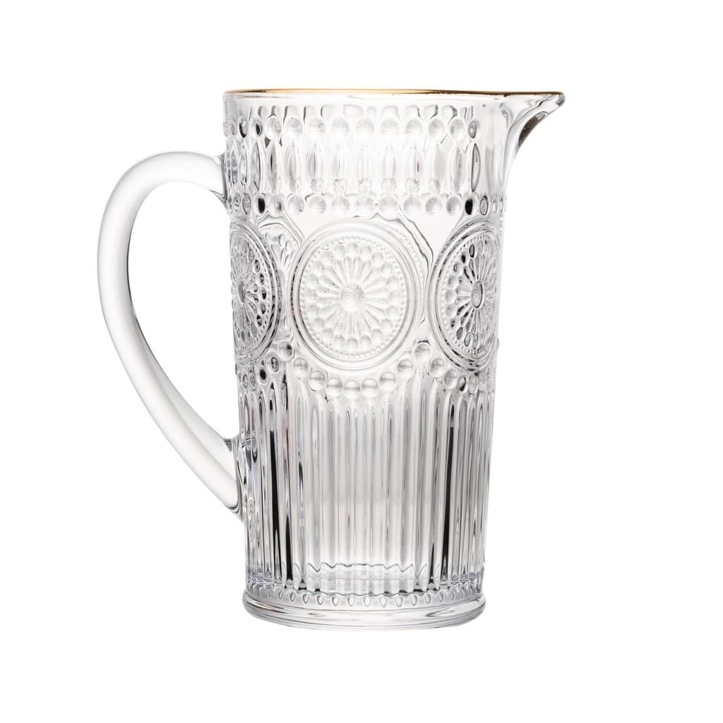 Jarra Wolff Mandala de Vidro com Fio de Ouro 1L