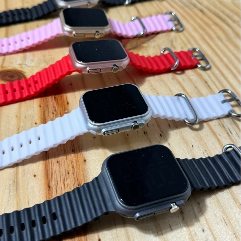 Relógio Digital Masculino Feminino Led Quadrado Tipo Smartwatch Juvenil