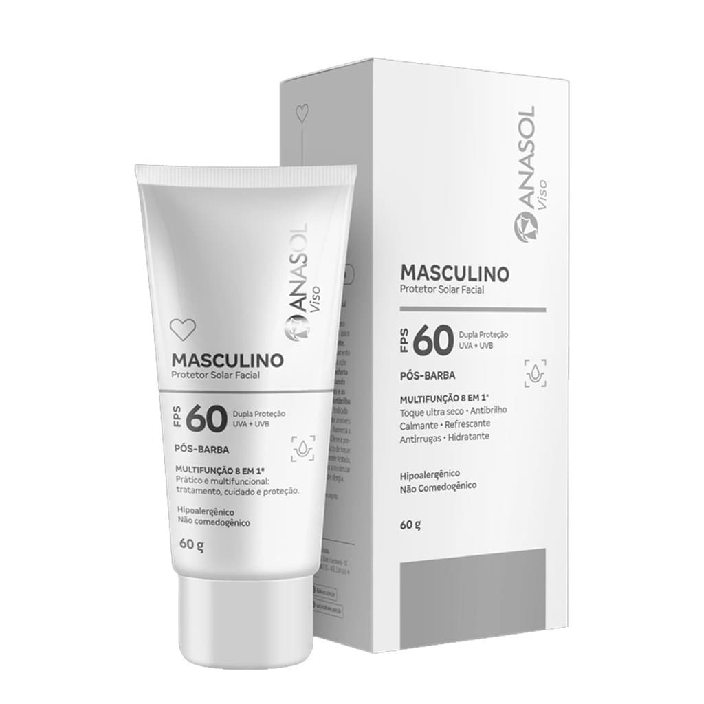 Protetor Solar Masculino 60fps 8 em 1 Toque Seco - Anasol