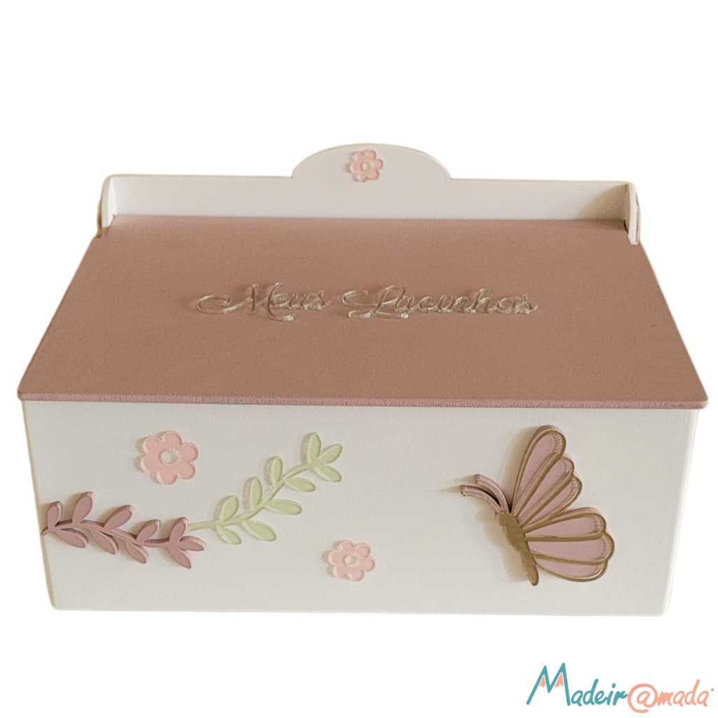 Meus Lacinhos Jardim Encantado Bebê Menina Kit de Higiene Rosa Organizador de Acessórios