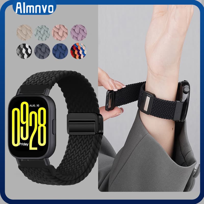 Pulseira De 20mm/22mm Nailon Masculino Para Relógio Smartwatch Redmi Watch 5 Active/Lite/Samsung/Huawei/Amazfit/Garmin