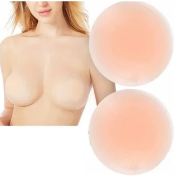 2 Pair Protetor Tapa Redondo de Mamilos Silicone Adesivo Reutilizavel Discreto Bege 2 Pair 2024