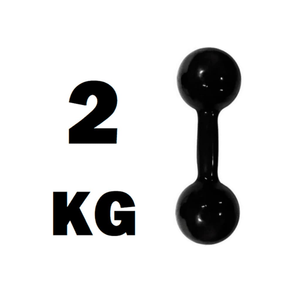 Halter 2 kg emborrachado Profissional Ferro Fundido 1 Unidade