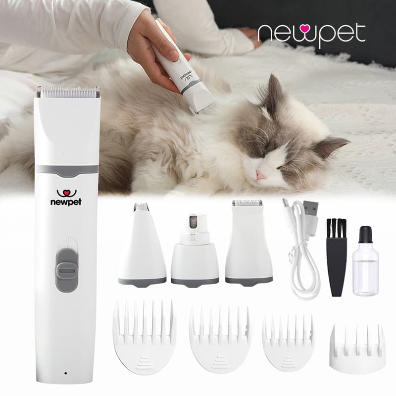 4 em 1 pet grooming trimmer Kit Maquina De Tosa Pet Recarregável Aparadora Gato Baixo Ruído Fio kit