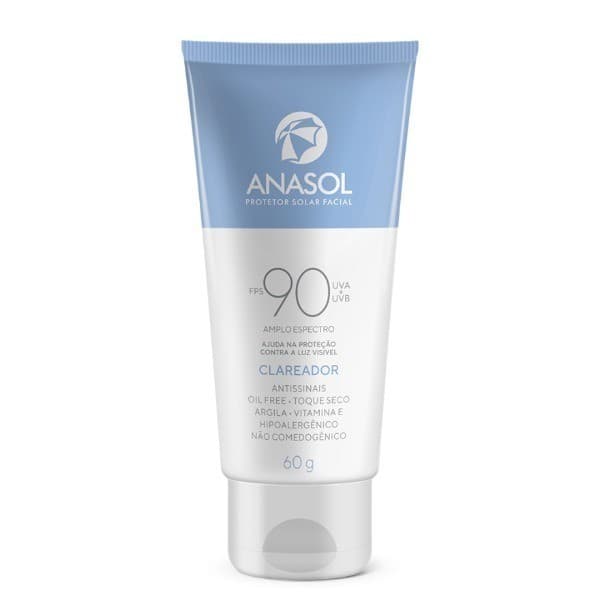 Protetor Facial Único Anasol FPS 90 Clerador Toque Seco 60g