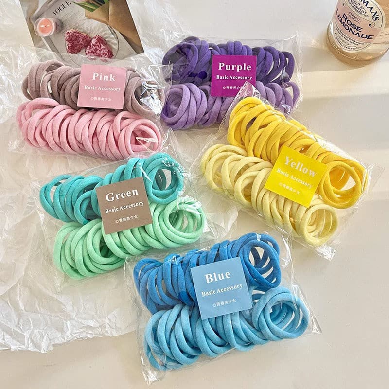 KIT Até 50/100/150/300 Unidades Xuxinhas de Cabelo Sem Costura-Alta Elasticidade e Cores Doces Para Crianças e Adultos