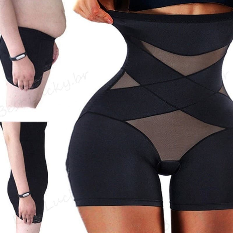 Joyjoy Preto Abdominal Shaper cintura alta invisível Slim Hip Trainer calças IKXV