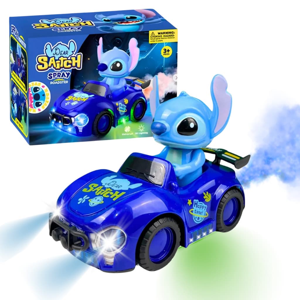 Carrinho Lilo Stitch Bate E Volta Solta Fumaça Infantil Top
