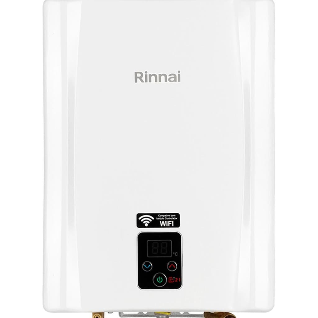 AQUECEDOR A GAS DIGITAL E21 BRANCO 21 LITROS GN RINNAI