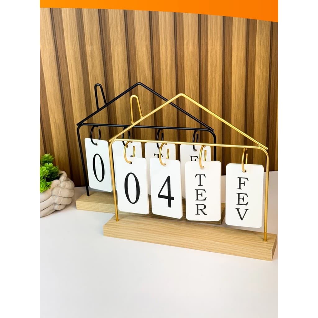 Calendário De Mesa Permanente Decorativo Multiuso Escritório