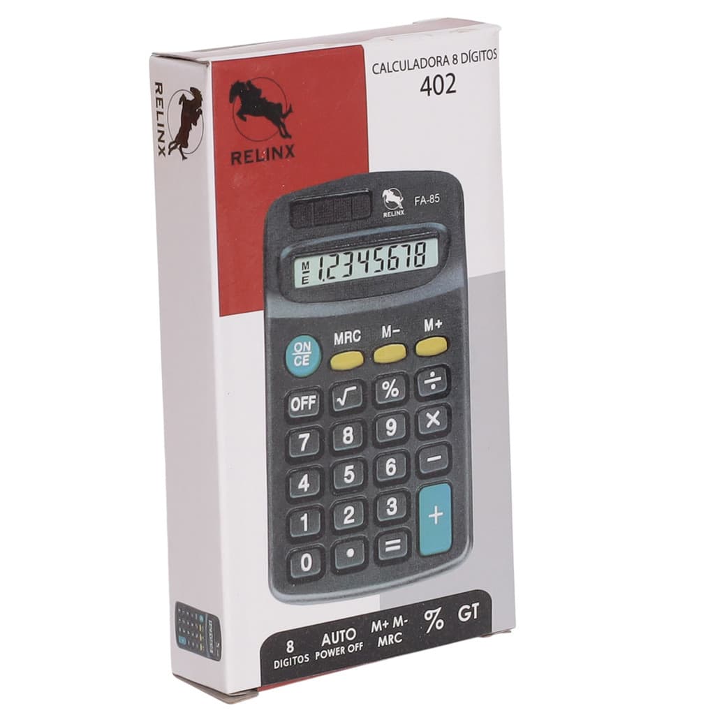 Calculadora Preta Pequena 8 dígitos Relinx
