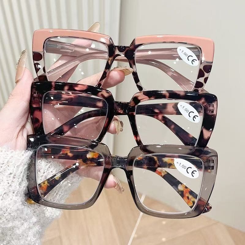 Óculos de Grau Para Perto de Leitura Quadrada Feminina Grande Estilo Fashionista Armação Lindo com Grau