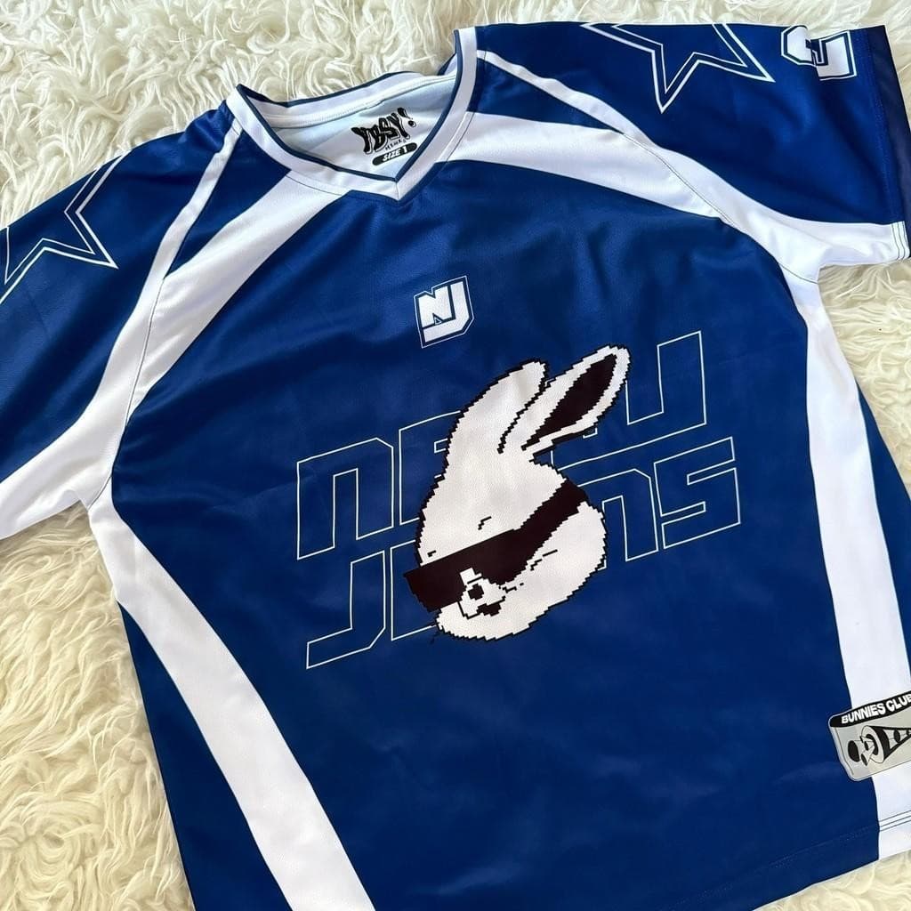 BUNNIES CLUB EXO-Y2K Azul Totalmente Sublimado Jersey Top De Manga Curta S-5XL