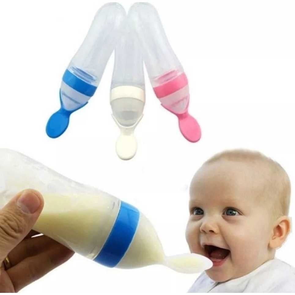 Colher Mamadeira Com Dosador De Silicone Infantil Para Bebê Alimentação - Envio 24HRS!