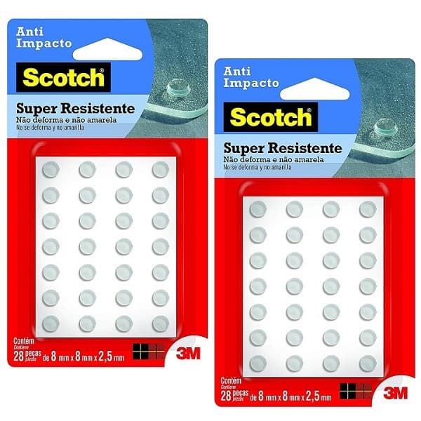 Kit com 56 Protetor ANTI-IMPACTO 3M SCOTCH Redondo EXTRA Pequeno