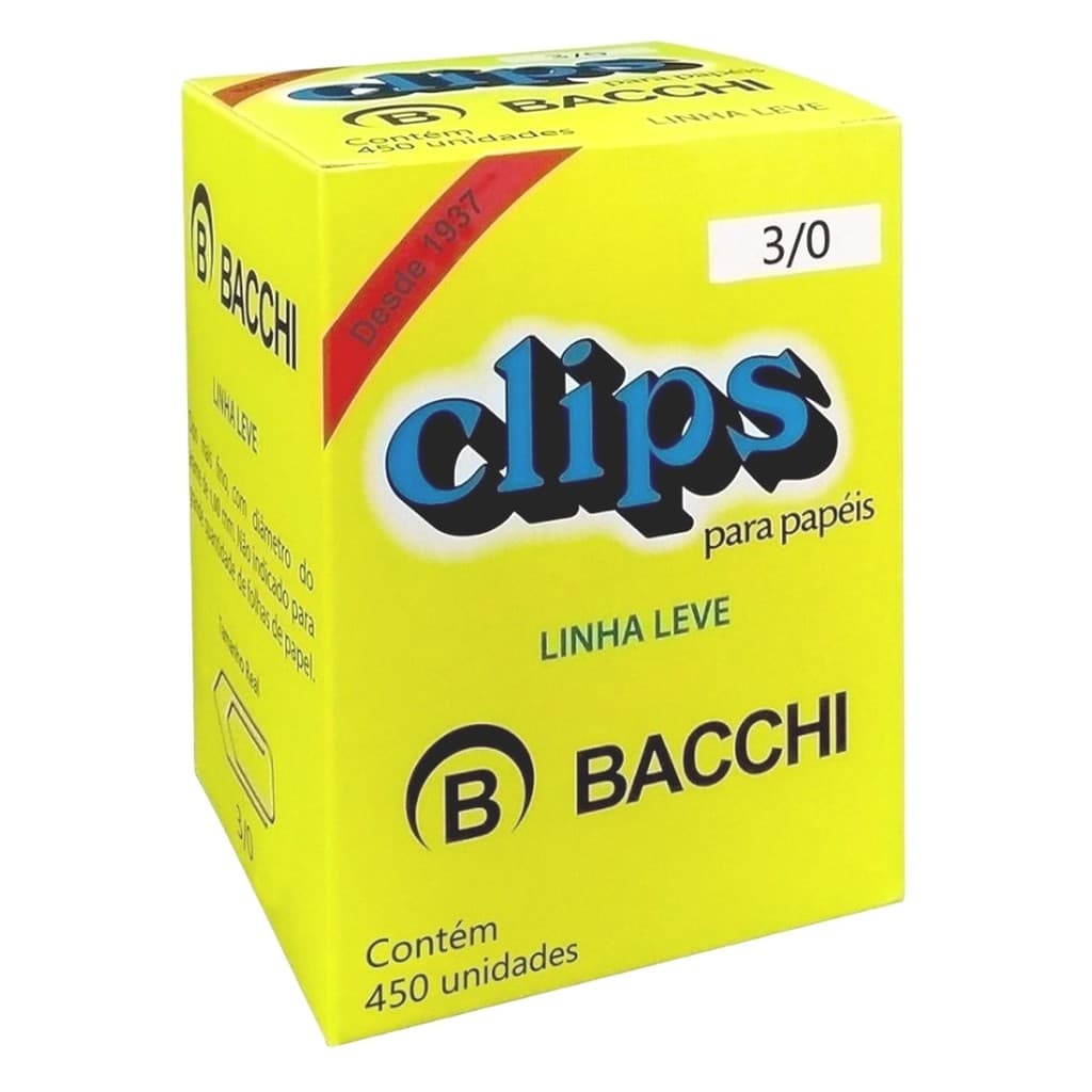 Clips de Papel Bacchi Leve 3/0 420un Galvanizado