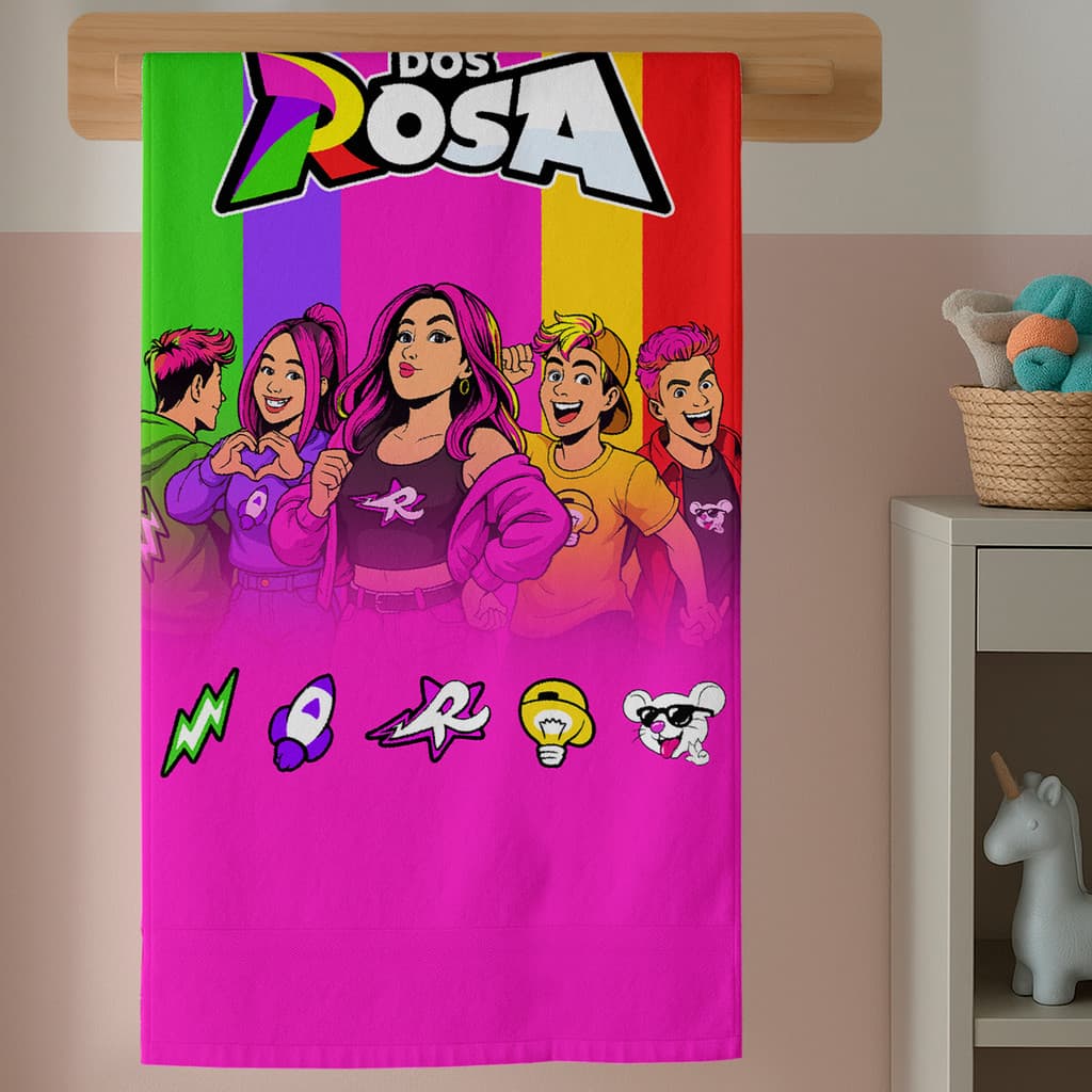 Banho Infantil Toalha Algodão com Estampa Menina Rosas Criadora Digital Qualidade Confortável Macia