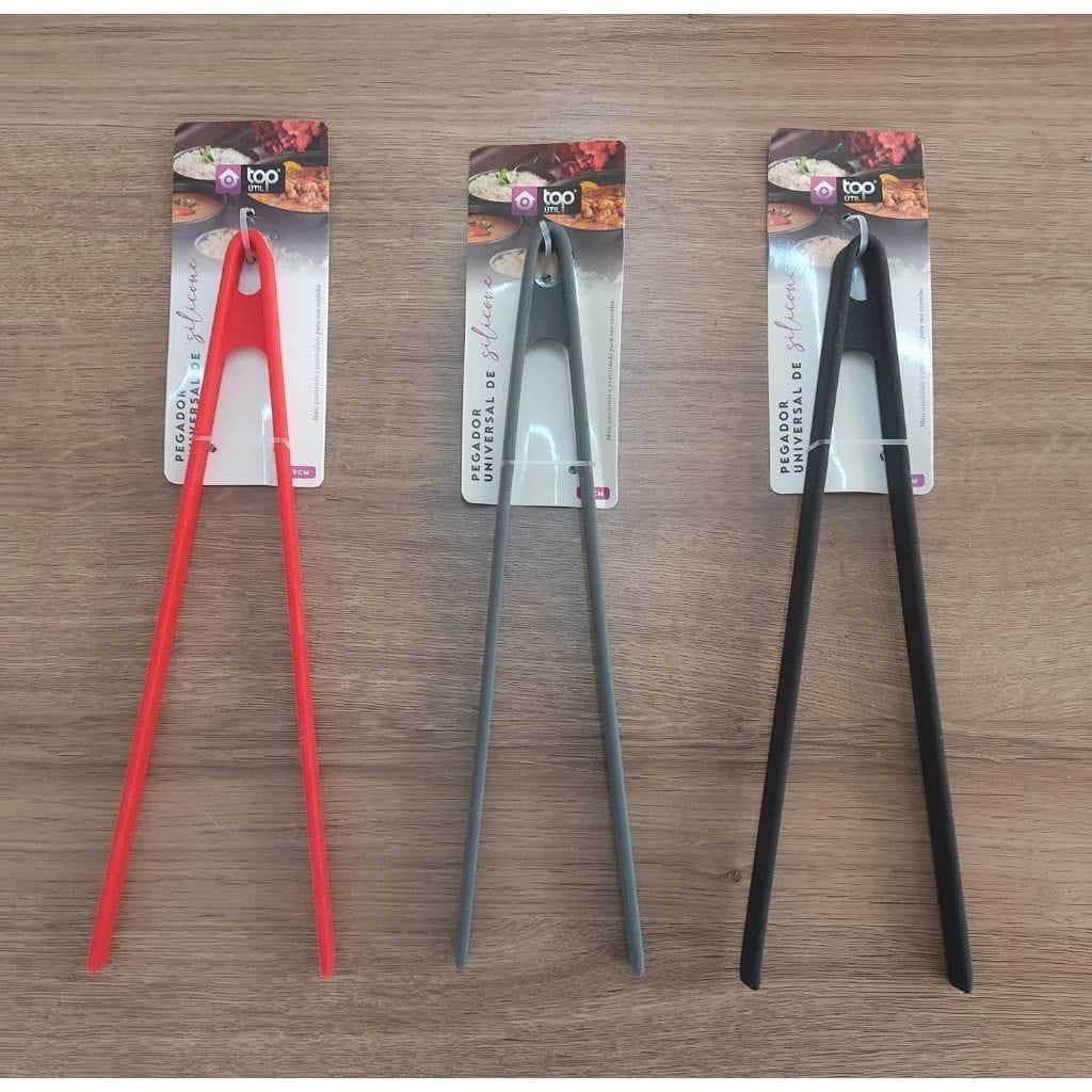 Pegador Tipo Pinça Culinária em Silicone para Massas e de Saladas Modelo Japonês HASHI