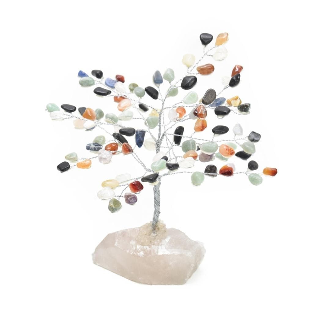 Árvore De pedras Naturais Na Base De Cristais Verdadeiros Energia Espiritual 12 Galhos