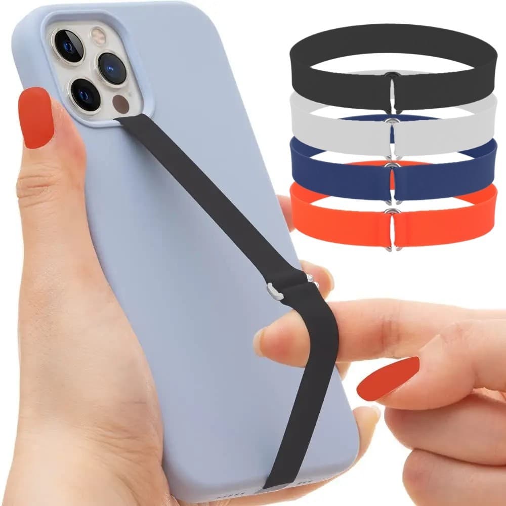 Pulseira De Silicone Para Celular-Anti-Perda Cordão De Smartphones-Capa De Alça Dedo-Acessórios Suporte Elástico Alças
