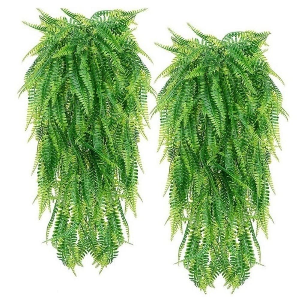 kit 2 Samambaia Artificial 75cm Pendurada Verde toque real