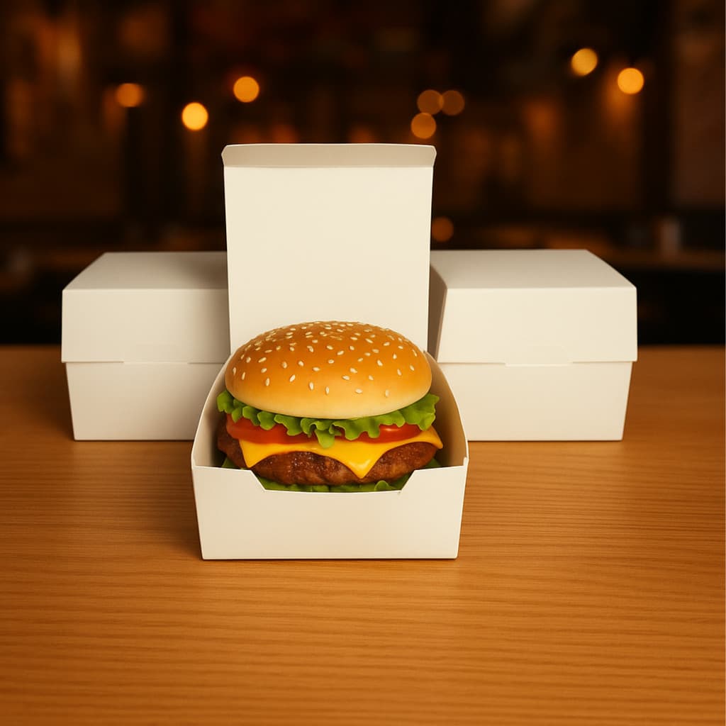 Caixa Caixinha Embalagem Box Hamburguer Artesanal Delivery Lanche Embalagem 50 Unidades