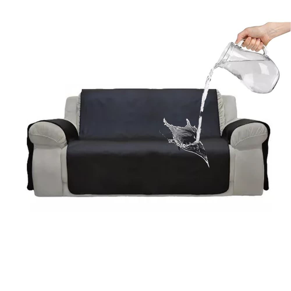 Capa Sofá Impermeável 3 Lugares Preta Aprova dagua