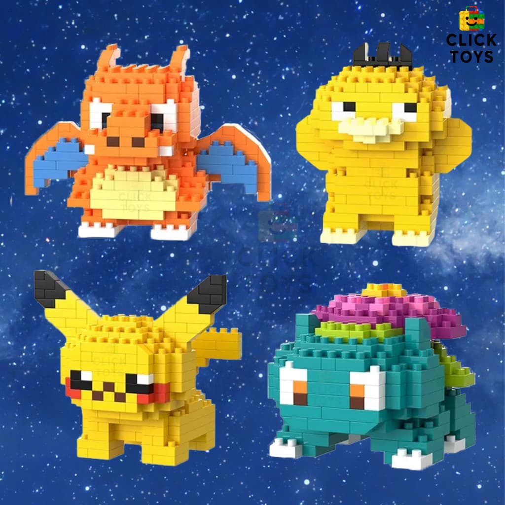 Pokémon Mini Blocos Criativos Charmander Eevee Pikachu Presentes Colecionáveis para Crianças