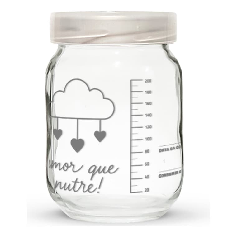 Kit 10 Potes Para Leite Materno C/ Graduação 200ml - Nuvens