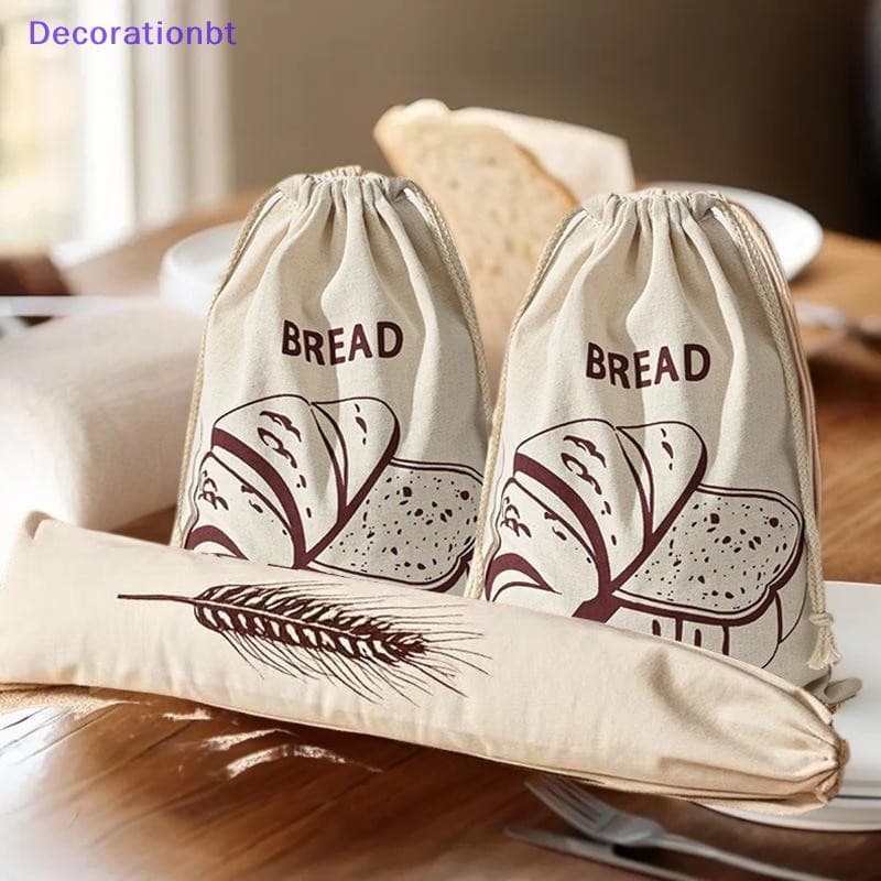 Decorationbt Saco De Pão De Linho Reutilizável Algodão Cordão Armazenamento Caseiro Fresco Eco Amigável Mantendo Para No