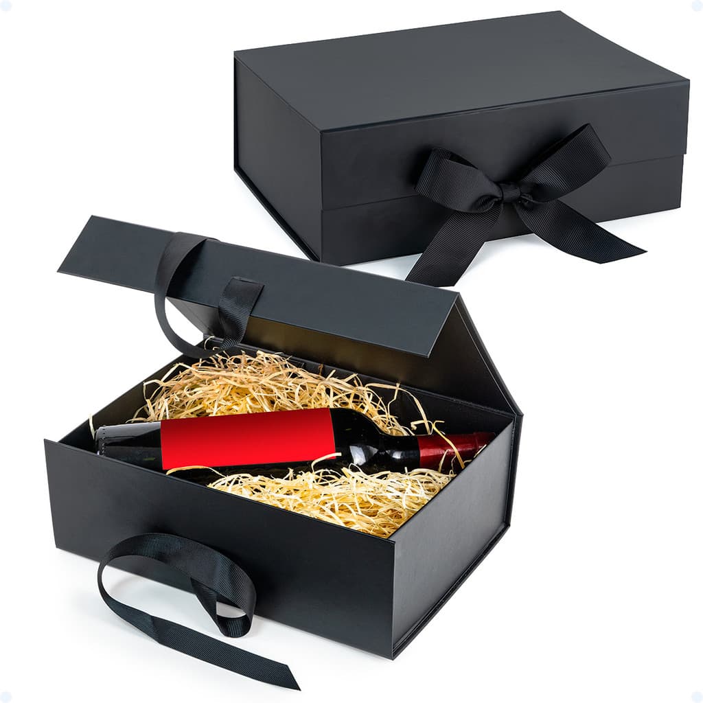 Caixa De Presente Dia Dos Pais Média Rígida 28x21x10cm Laço E Ímã Premium Vinho De Luxo Cartonada