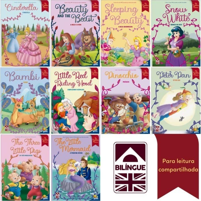 Kit The Golden Classics com 10 Histórias Bilíngues! Idade 5+