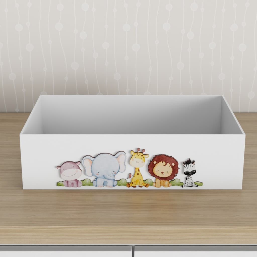 Bandeja Kit Higiene Bebê em MDF Premium Quarto Infantil Safari Selva